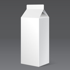 Milk Carton Packages Blank White. Ready For Your Design. Product Packing Vector EPS10 