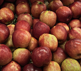 Red apples in basket