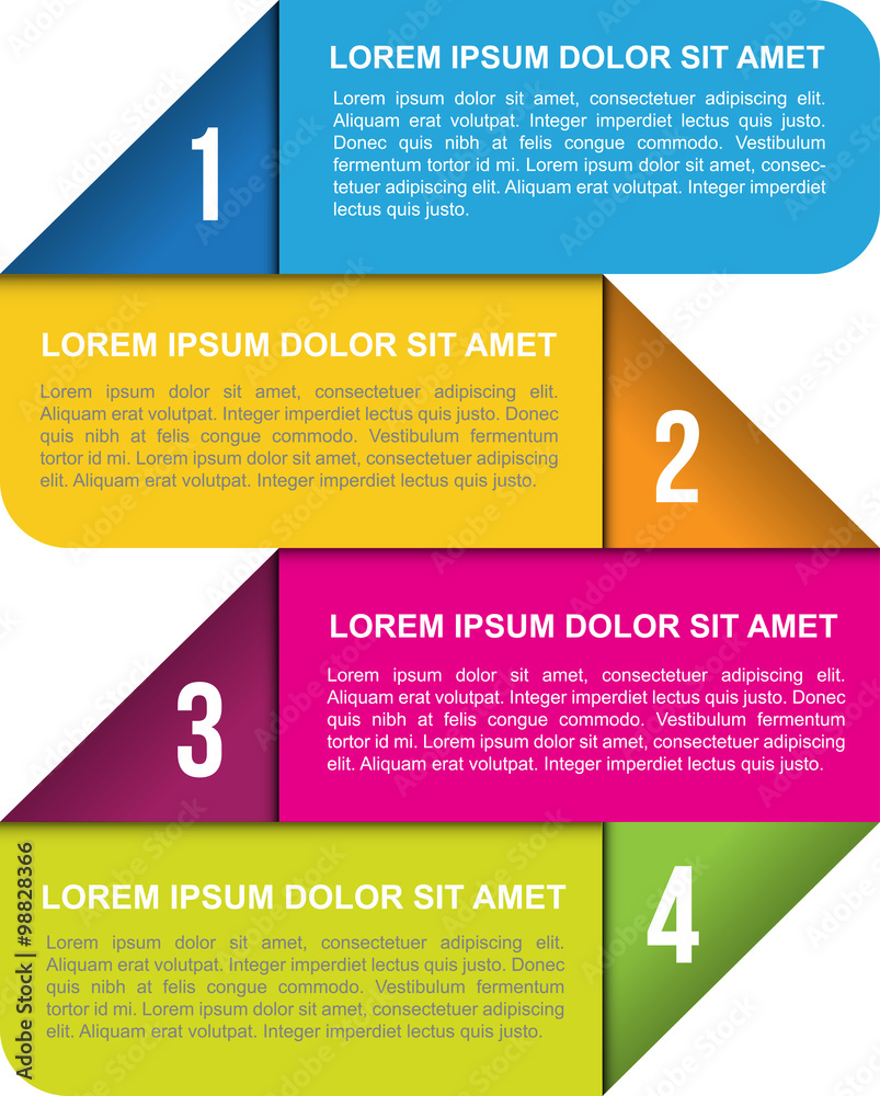 Poster Abstract vector background with four numbered places
