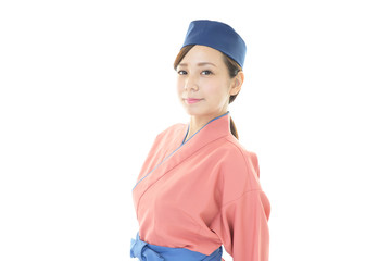 笑顔のウェイトレス
