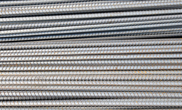 Iron armature for construction work used as background 