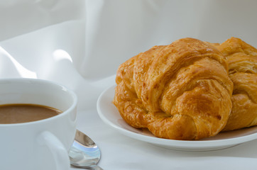 Croissant and Coffee for Breakfast.