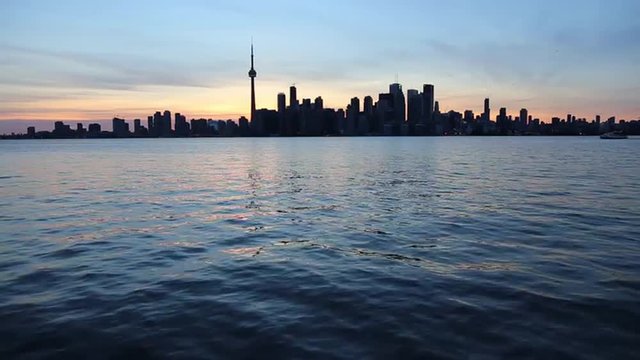 Toronto Skyline and Lake Ontario at Sunset, Canada