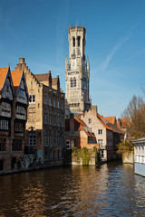 Fototapeta na wymiar Scenic city view of Bruges