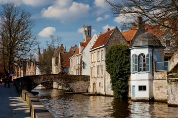 Scenic city view of Bruges
