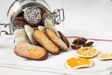 Assorted Cookies on wooden table