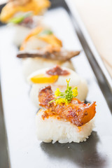 spicy streaky pork sushi
