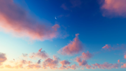 Cloudy blue sky abstract background, 3d illustration