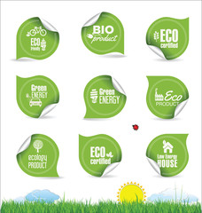 Eco organic label tag collection - obrazy, fototapety, plakaty