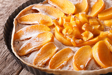 Delicious cake from persimmon close up. horizontal 