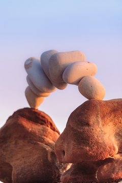 Arch of pebbles