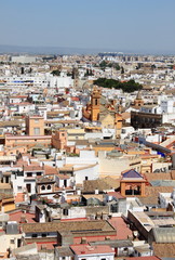 Panorama of Sevilla from the cathedral belltower. Spain