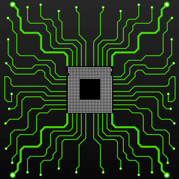 Circuit Board. CPU. Vector illustration. Eps 10