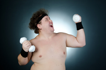 The fat man and Fitness. 