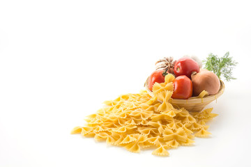 dry pasta spaghetti with ingredient