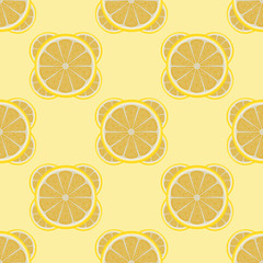 Abstract seamless pattern with lemon