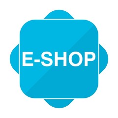 Blue square icon e shop