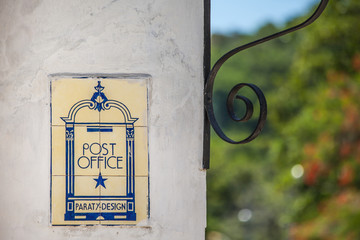Ancient tiles of the post office in Paraty - RJ - Brazil