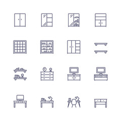 Interior and furniture icons