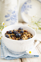 Muesli with berries for breakfast