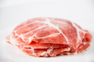 Pork Slide raw meat for boil