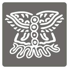 monochrome icon with American Indians art and ethnic ornaments for your design
