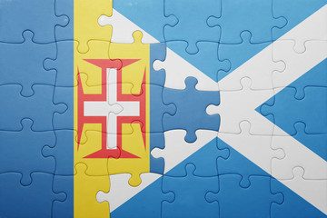 puzzle with the national flag of madeira and scotland