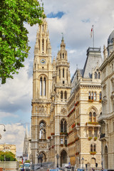 Fototapeta premium VIENNA, AUSTRIA- SEPTEMBER 10, 2015 : Vienna's Town Hall (Rathau