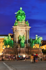 VEIENNA,AUSTRIA- SEPTEMBER 10, 2015:Maria Theresa Square.Monumen
