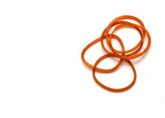 Red Rubber Band on white background