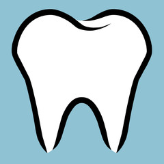ts7 ToothSign - Tooth Anatomy - white single molar tooth isolated on turquoise background - square g4113