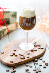 irish coffee, celebration concept. selective focus