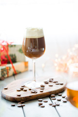 irish coffee, celebration concept. selective focus