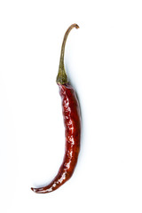 Dried chili on white background