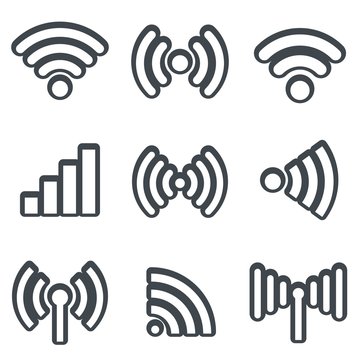 Radio waves icons