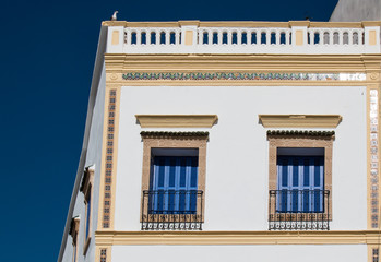 Obraz premium Windows with blue shutters, Morocco
