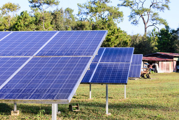 Solar cells for renewable solar energy with sun.