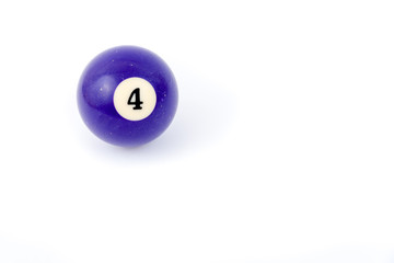 Billiard ball four isolated on a white background