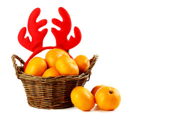 Ripe mandarins isolated on a white