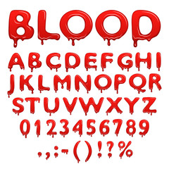 Blood alphabet numbers and symbols