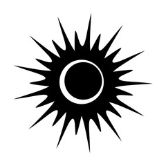 Solar eclipse single black icon
