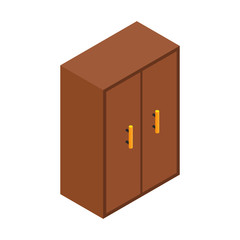 Brown cupboard isometric 3d icon