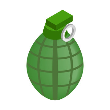 Hand grenade isometric 3d icon