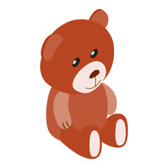 Teddy bear isometric 3d icon