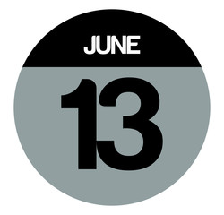 13 june calendar circle