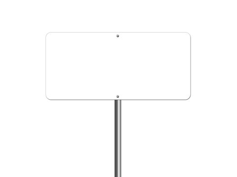 High resolution blank road sign empty highway street white signage isolated on white.