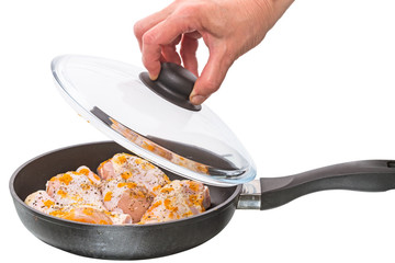 Pan with glass lid