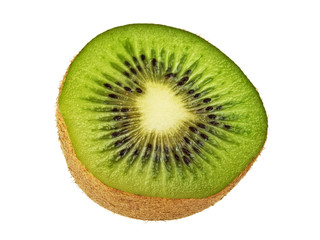 Fototapeta na wymiar Slice of kiwi fruit isolated on white background