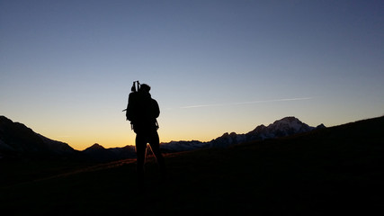 Alpinista al tramonto