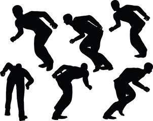 businessman run with lean